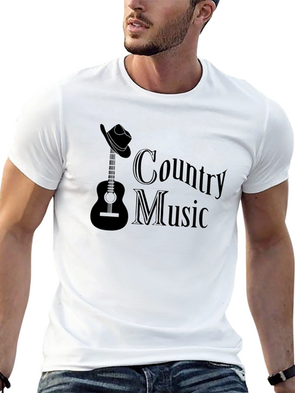 Country Music Guitar T-Shirt - Classic Black Design