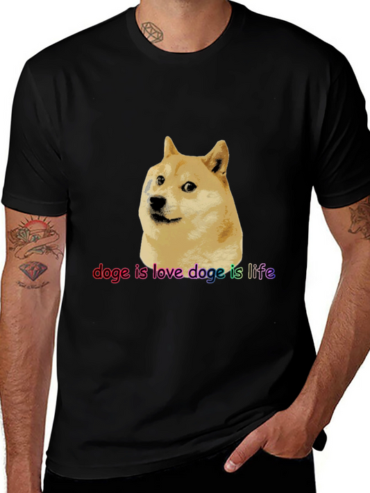 Doge is Love Doge is Life Black T-Shirt