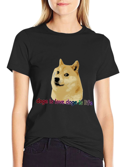 Doge is Love Doge is Life Black T-Shirt
