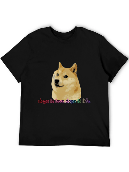 Doge is Love Doge is Life Black T-Shirt