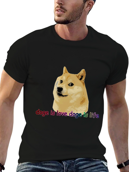 Doge is Love Doge is Life Black T-Shirt