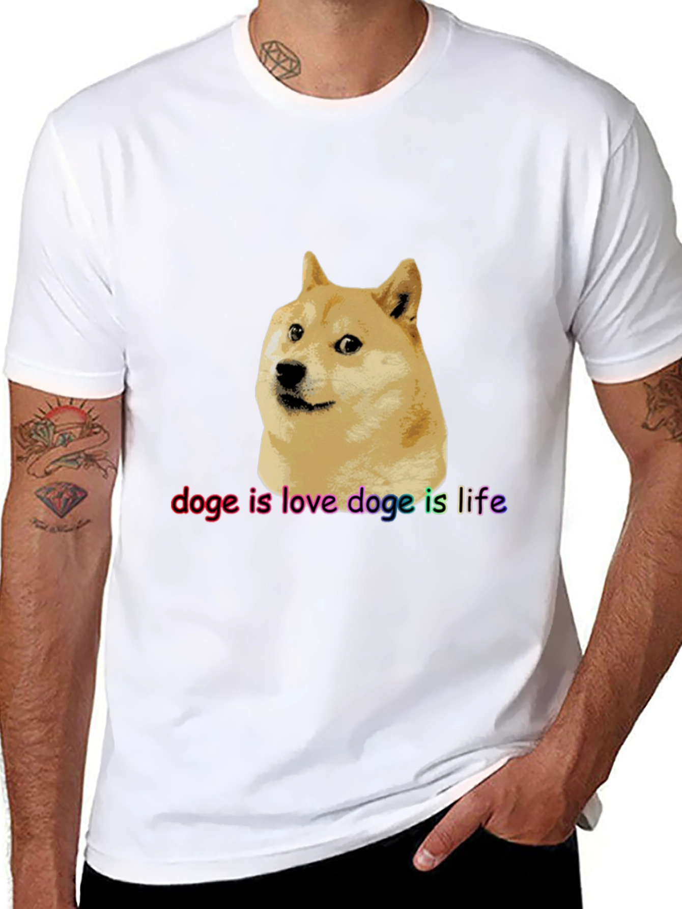 Doge is Love Doge is Life Black T-Shirt