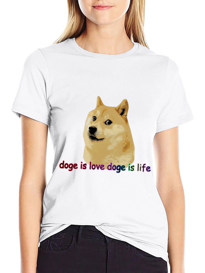 Doge is Love Doge is Life Black T-Shirt