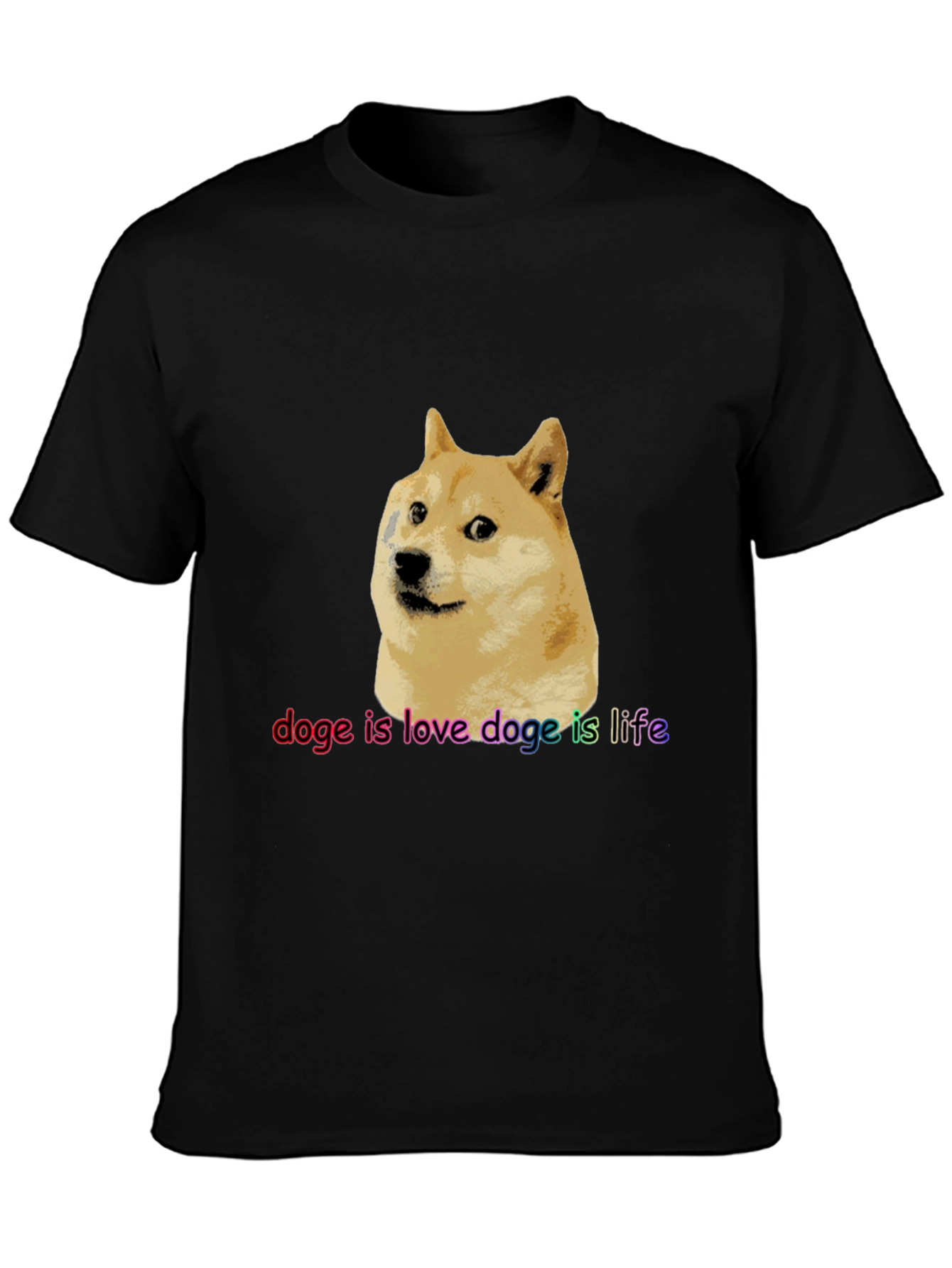 Doge is Love Doge is Life Black T-Shirt
