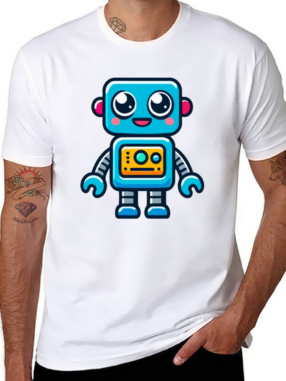 Fun Robot Graphic T-Shirt - Black