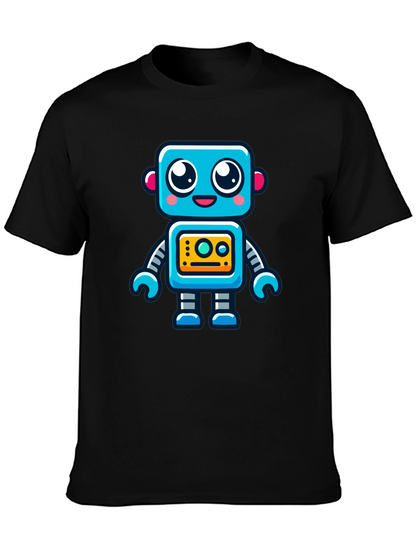 Fun Robot Graphic T-Shirt - Black