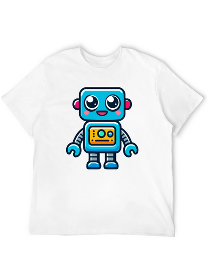 Fun Robot Graphic T-Shirt - Black