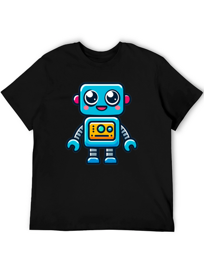 Fun Robot Graphic T-Shirt - Black