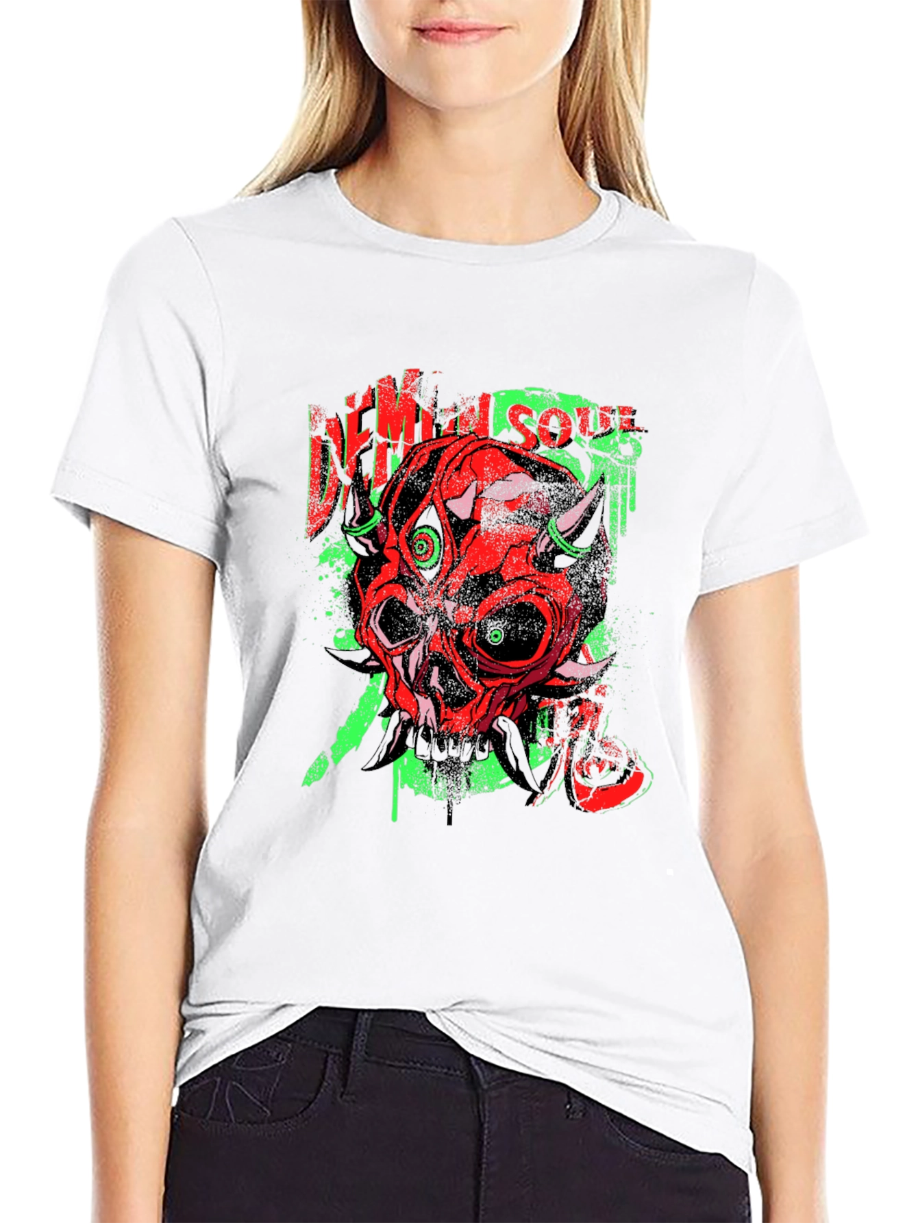 Demon Soul Graphic Tee - Unique Skull Design