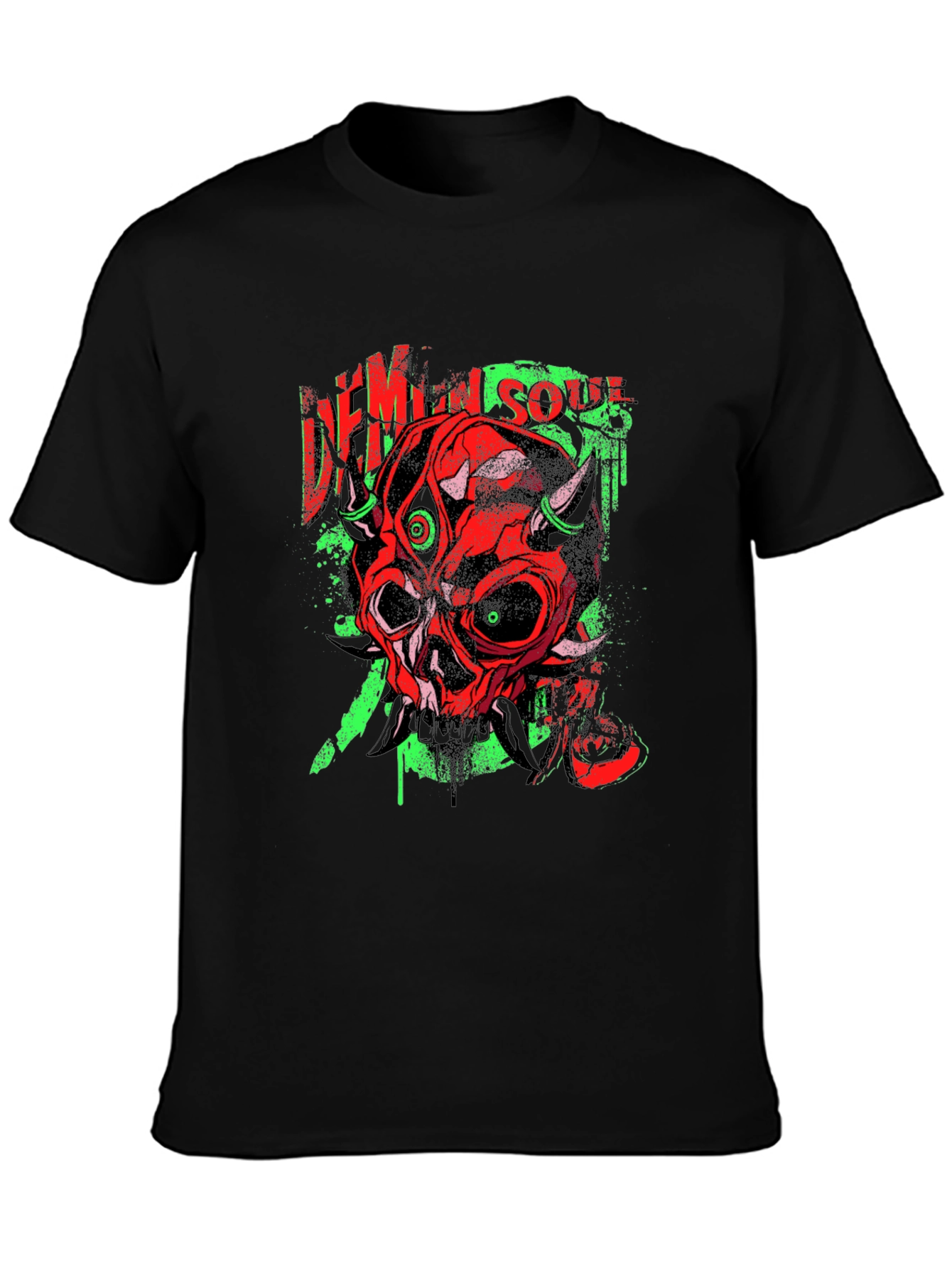 Demon Soul Graphic Tee - Unique Skull Design