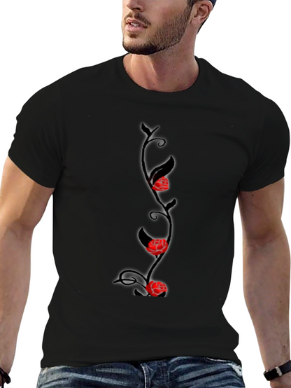 Rose Vine Graphic Tee - Mens Black T-Shirt