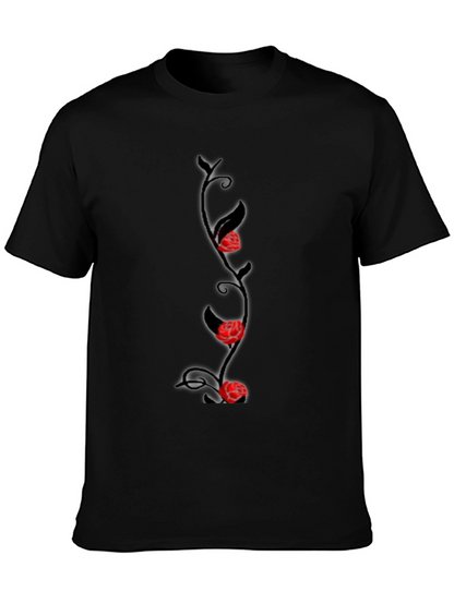 Rose Vine Graphic Tee - Mens Black T-Shirt