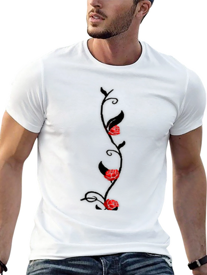 Rose Vine Graphic Tee - Mens Black T-Shirt
