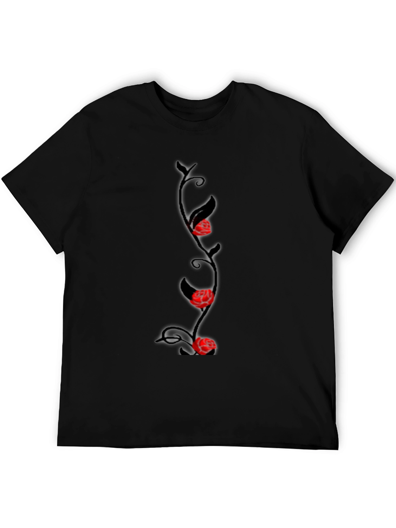 Rose Vine Graphic Tee - Mens Black T-Shirt