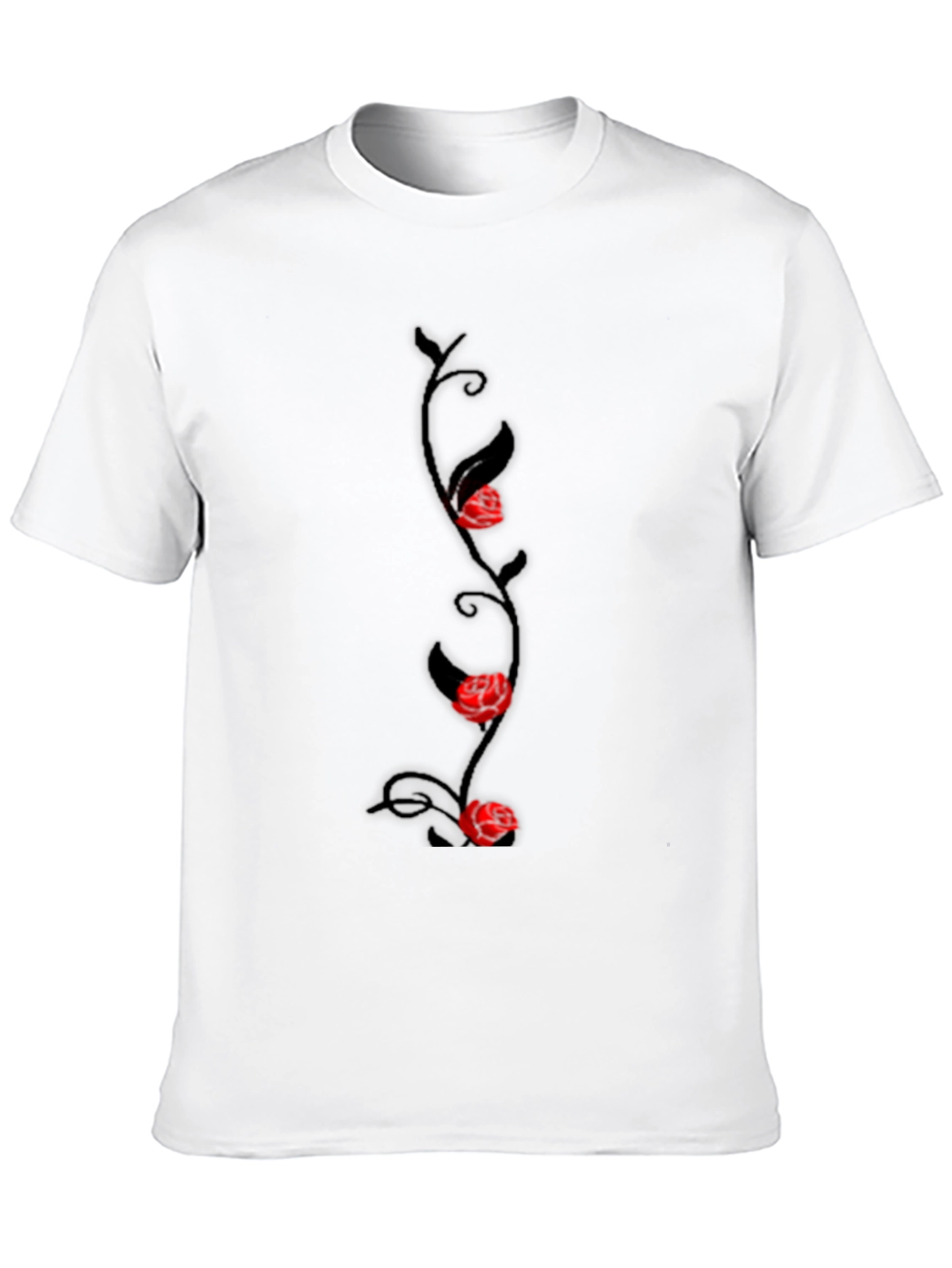 Rose Vine Graphic Tee - Mens Black T-Shirt