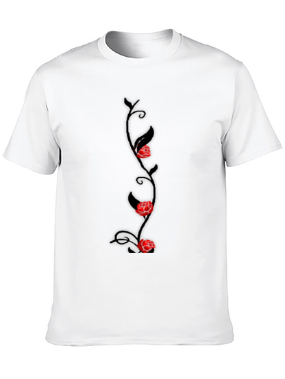 Rose Vine Graphic Tee - Mens Black T-Shirt