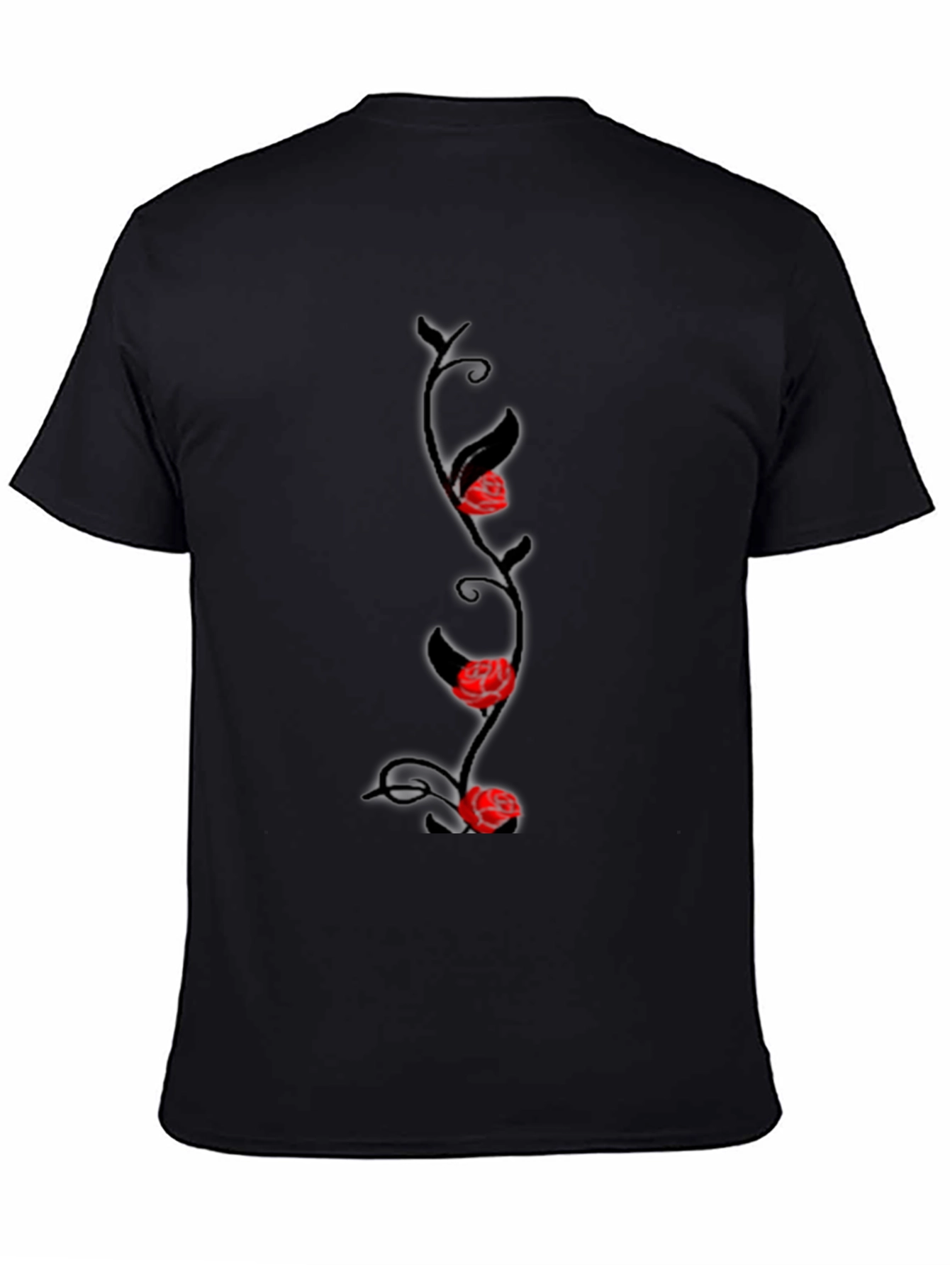 Rose Vine Graphic Tee - Mens Black T-Shirt
