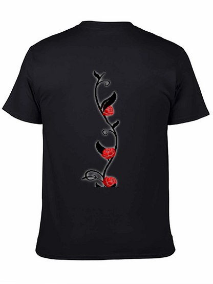 Rose Vine Graphic Tee - Mens Black T-Shirt
