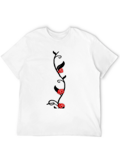 Rose Vine Graphic Tee - Mens Black T-Shirt
