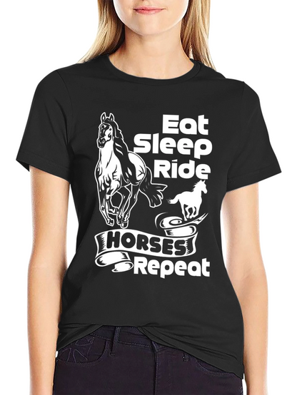 Eat Sleep Ride Horses Repeat T-Shirt