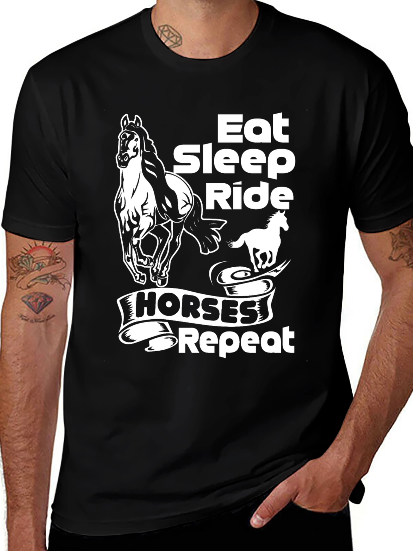 Eat Sleep Ride Horses Repeat T-Shirt