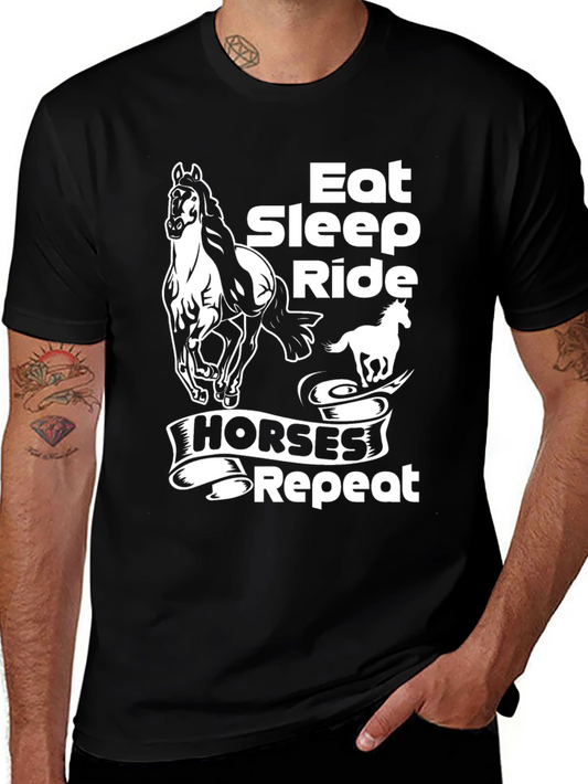 Eat Sleep Ride Horses Repeat T-Shirt