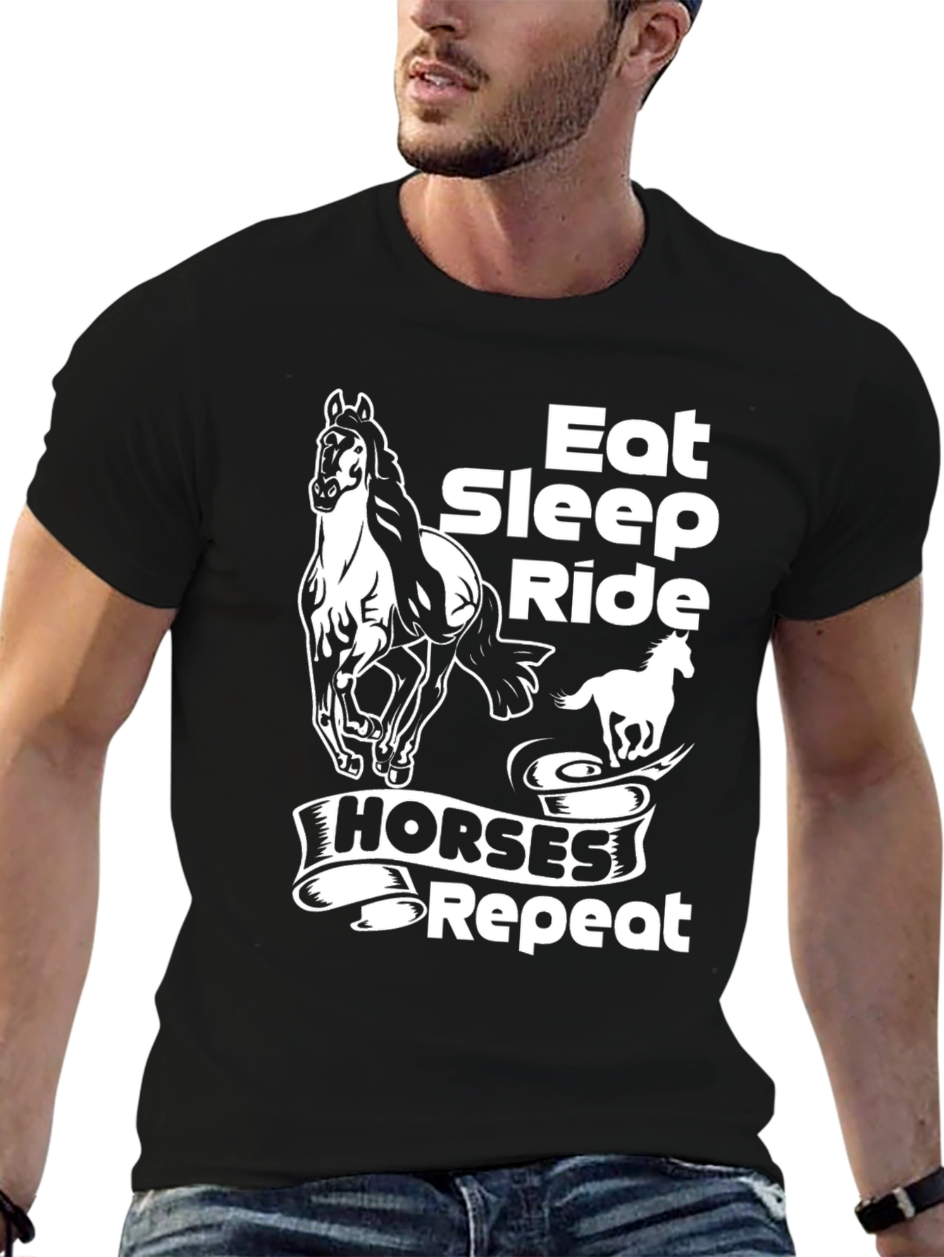 Eat Sleep Ride Horses Repeat T-Shirt