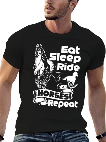 Eat Sleep Ride Horses Repeat T-Shirt
