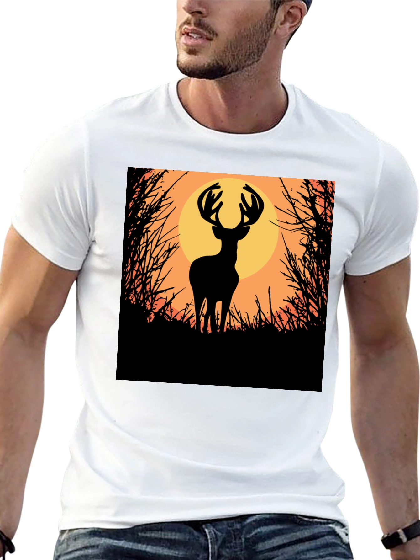 Deer Silhouette Graphic Tee - Nature Inspired Apparel