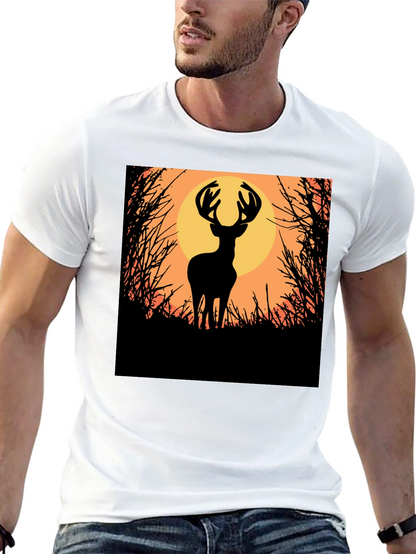 Deer Silhouette Graphic Tee - Nature Inspired Apparel