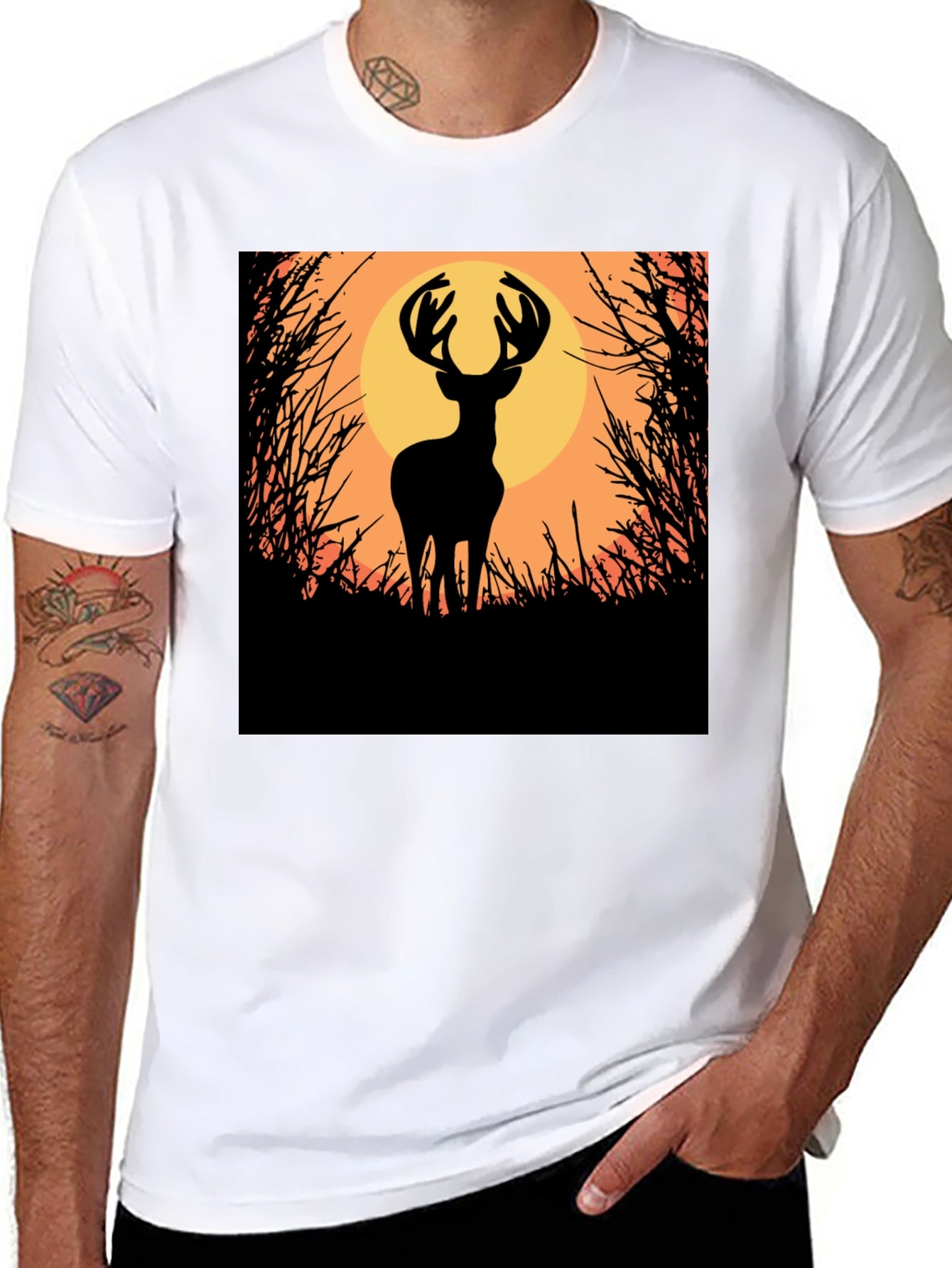 Deer Silhouette Graphic Tee - Nature Inspired Apparel