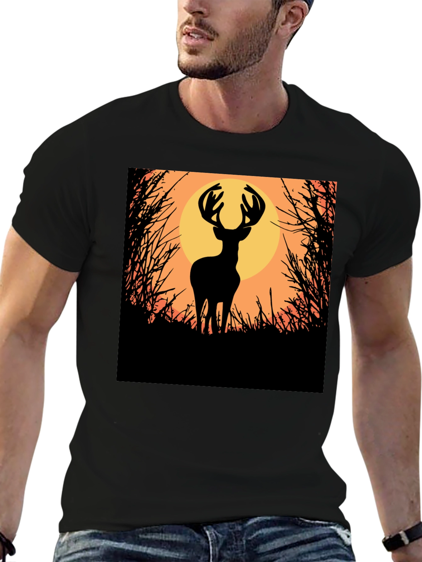 Deer Silhouette Graphic Tee - Nature Inspired Apparel