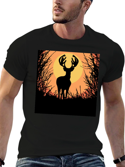 Deer Silhouette Graphic Tee - Nature Inspired Apparel