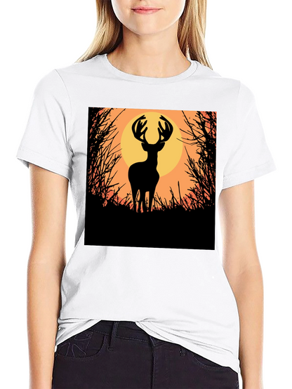 Deer Silhouette Graphic Tee - Nature Inspired Apparel