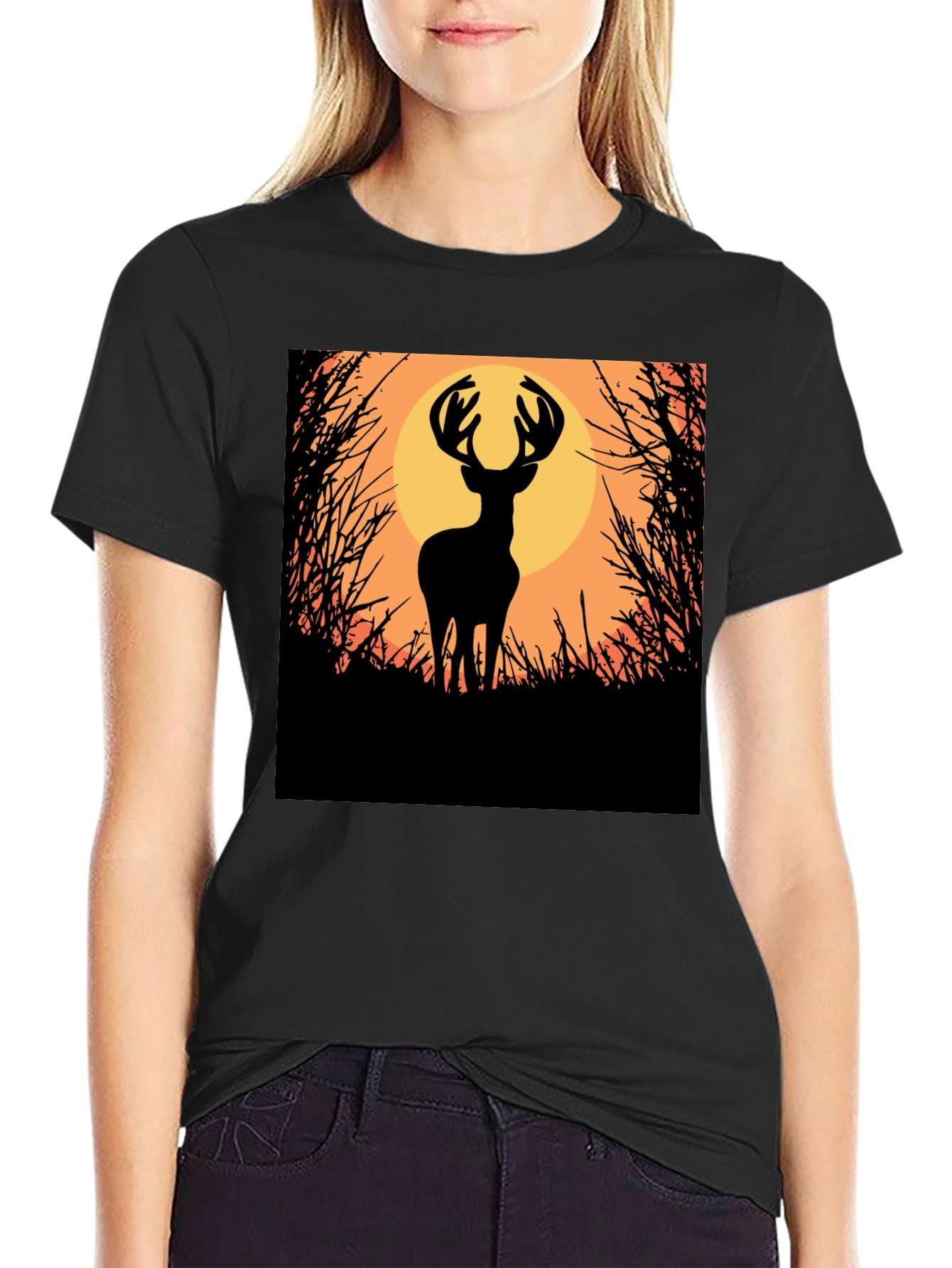 Deer Silhouette Graphic Tee - Nature Inspired Apparel