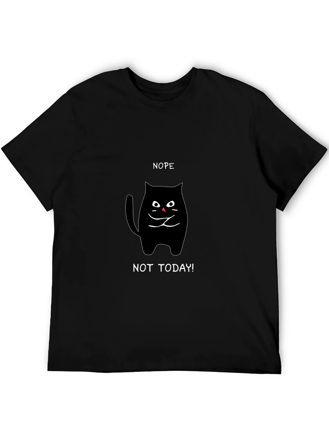 Nope Not Today Cat T-Shirt - Black