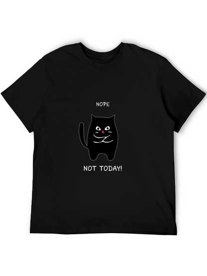 Nope Not Today Cat T-Shirt - Black