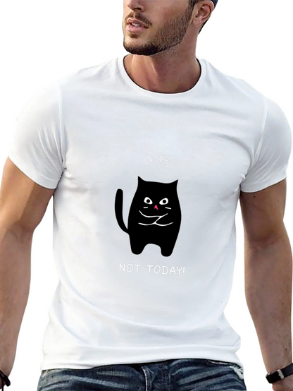 Nope Not Today Cat T-Shirt - Black
