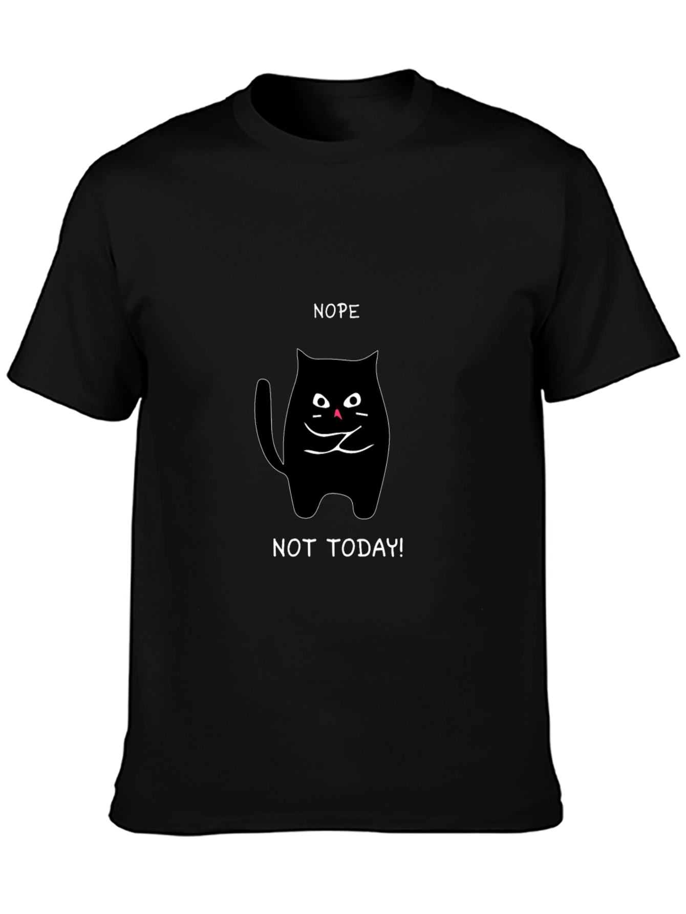 Nope Not Today Cat T-Shirt - Black