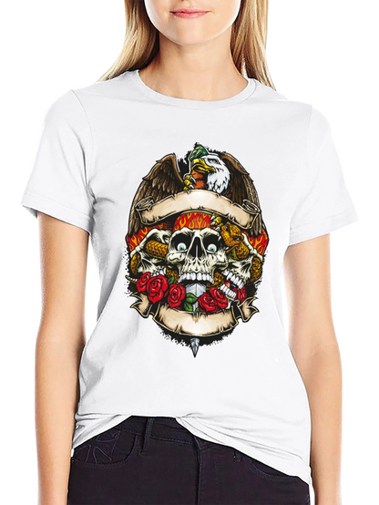 Skull & Eagle Graphic Print Mens T-Shirt