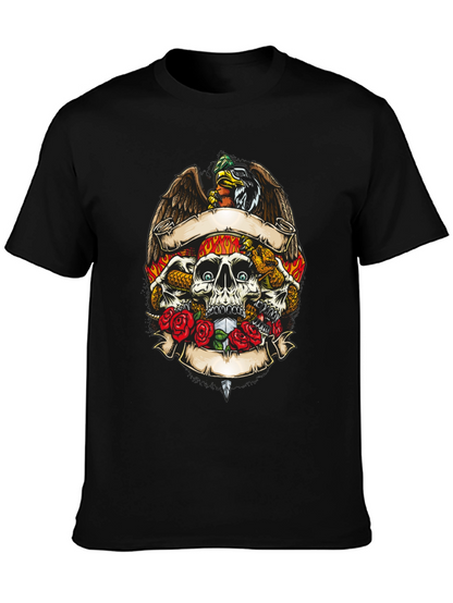 Skull & Eagle Graphic Print Mens T-Shirt