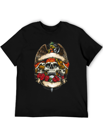Skull & Eagle Graphic Print Mens T-Shirt
