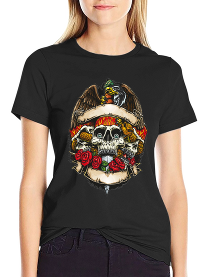 Skull & Eagle Graphic Print Mens T-Shirt
