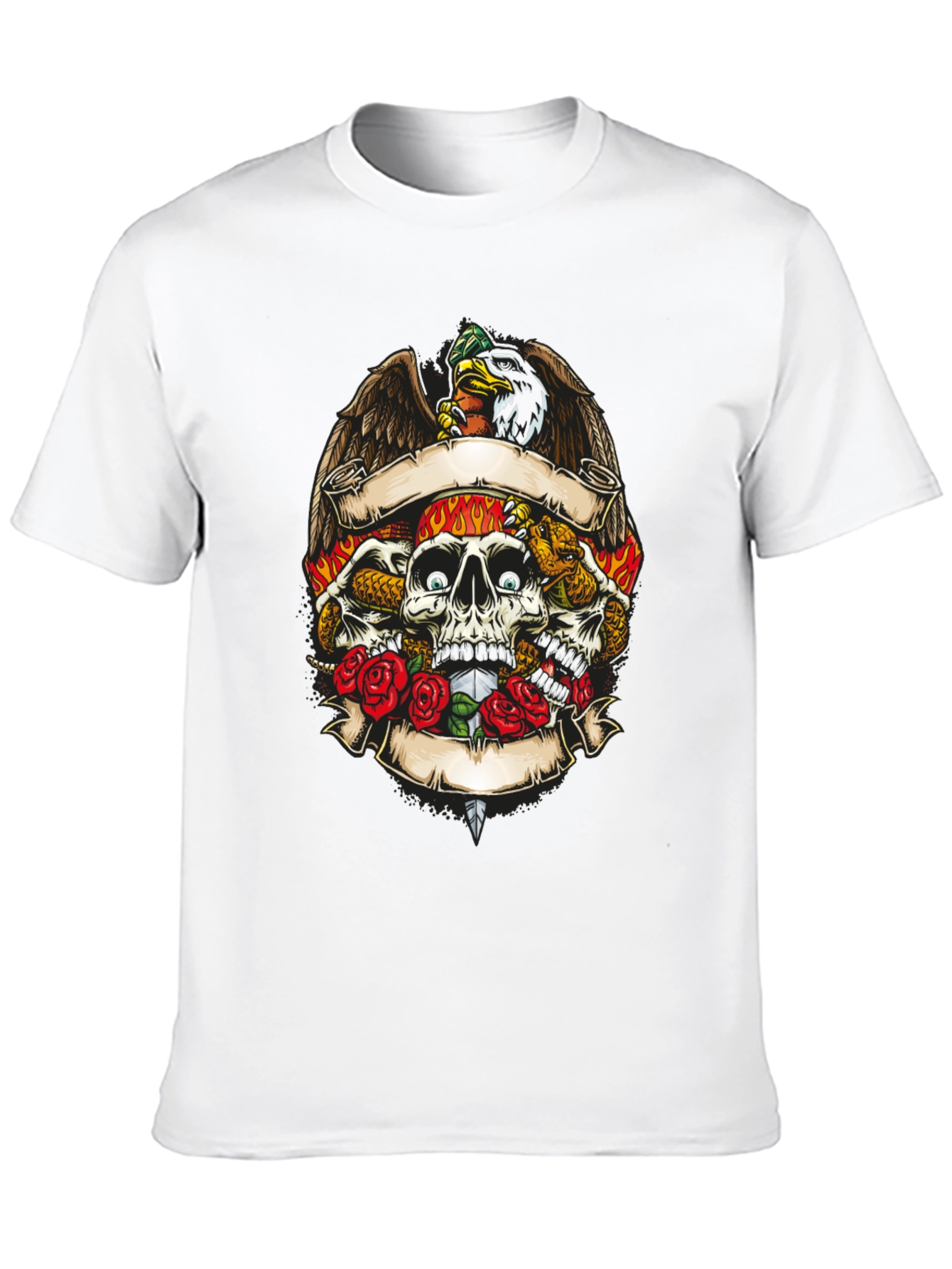 Skull & Eagle Graphic Print Mens T-Shirt
