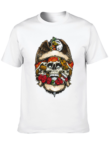 Skull & Eagle Graphic Print Mens T-Shirt