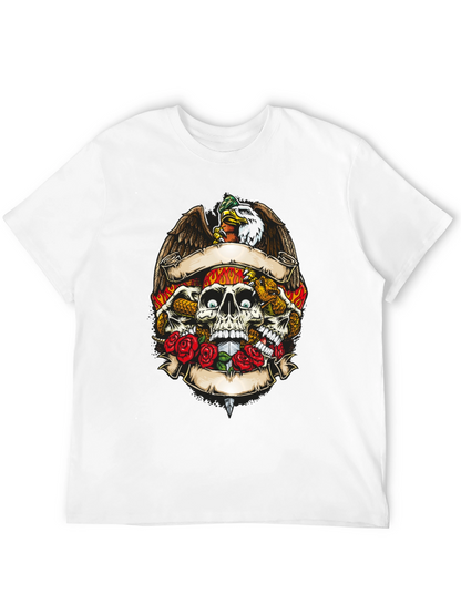 Skull & Eagle Graphic Print Mens T-Shirt