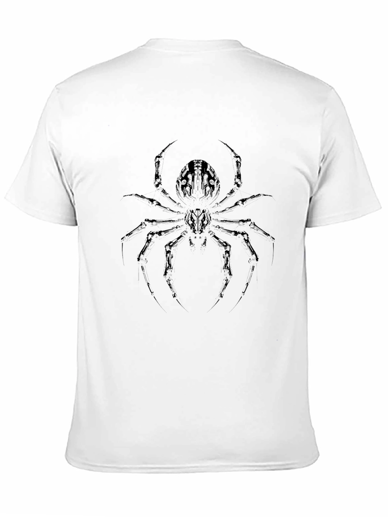 Mens Black T-Shirt with Spider Graphic