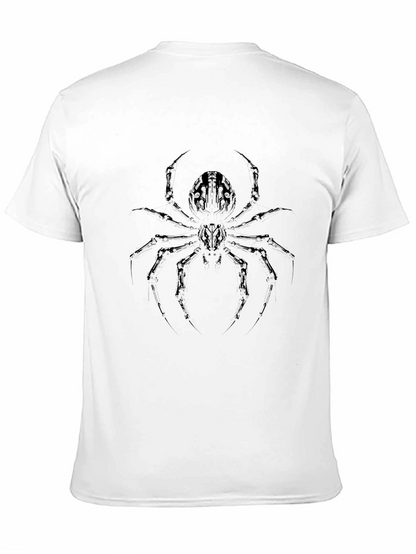 Mens Black T-Shirt with Spider Graphic