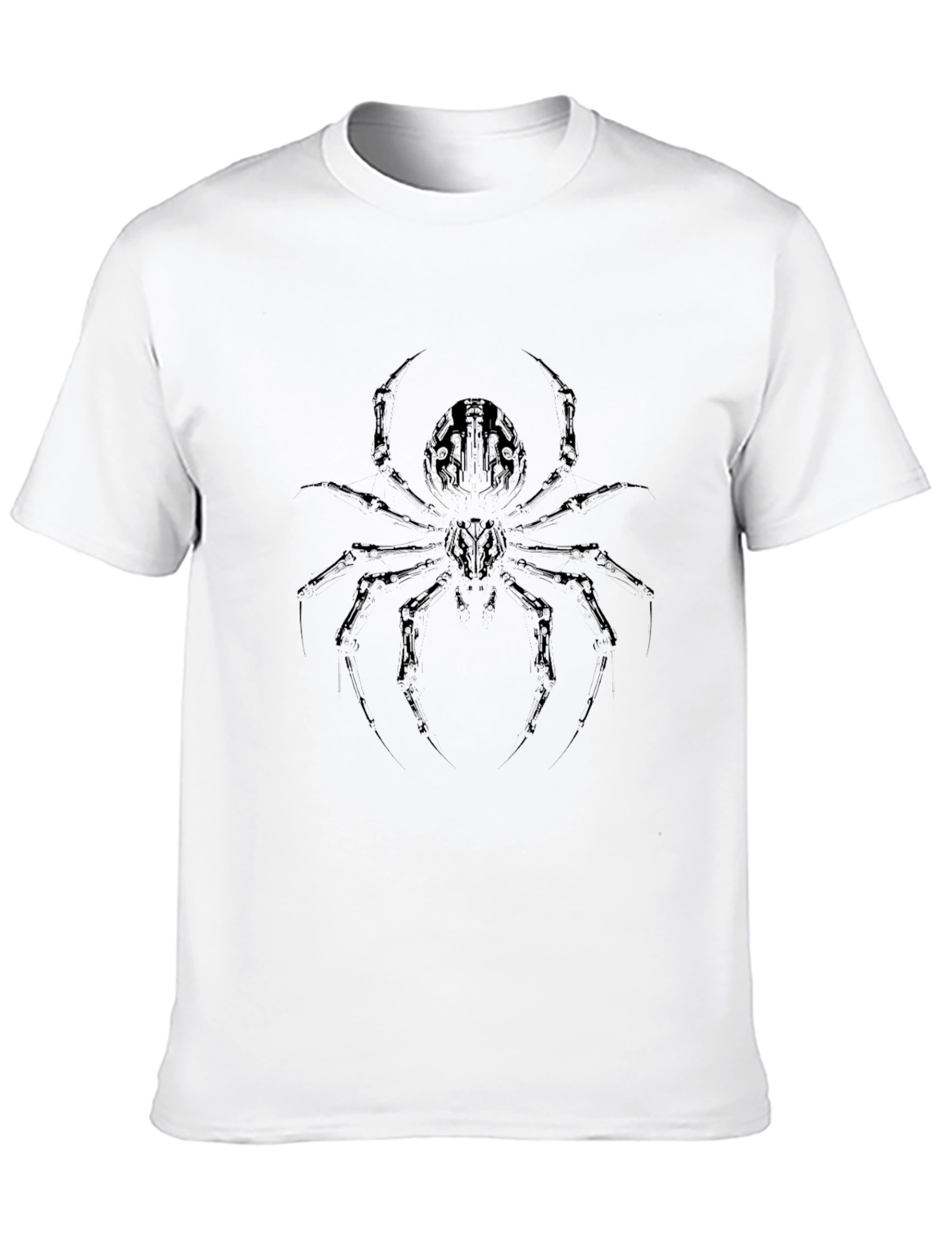 Mens Black T-Shirt with Spider Graphic