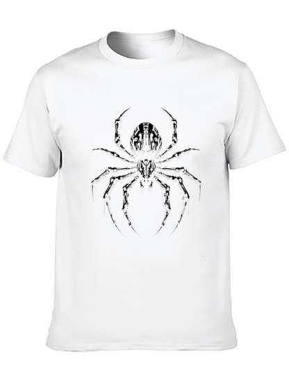 Mens Black T-Shirt with Spider Graphic